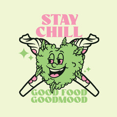 Stay Chill Smoke Weed Character Vector Illustration