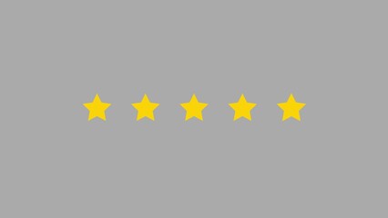 Five stars icon. Five stars customer product rating review flat icon 