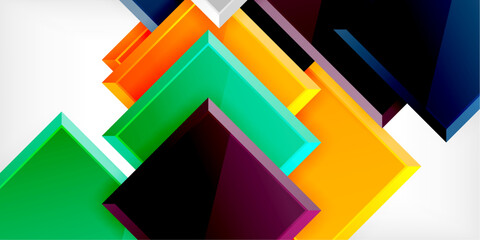 Glass toy style square shapes abstract design. Vector Illustration For Wallpaper, Banner, Background, Card, Book Illustration, landing page