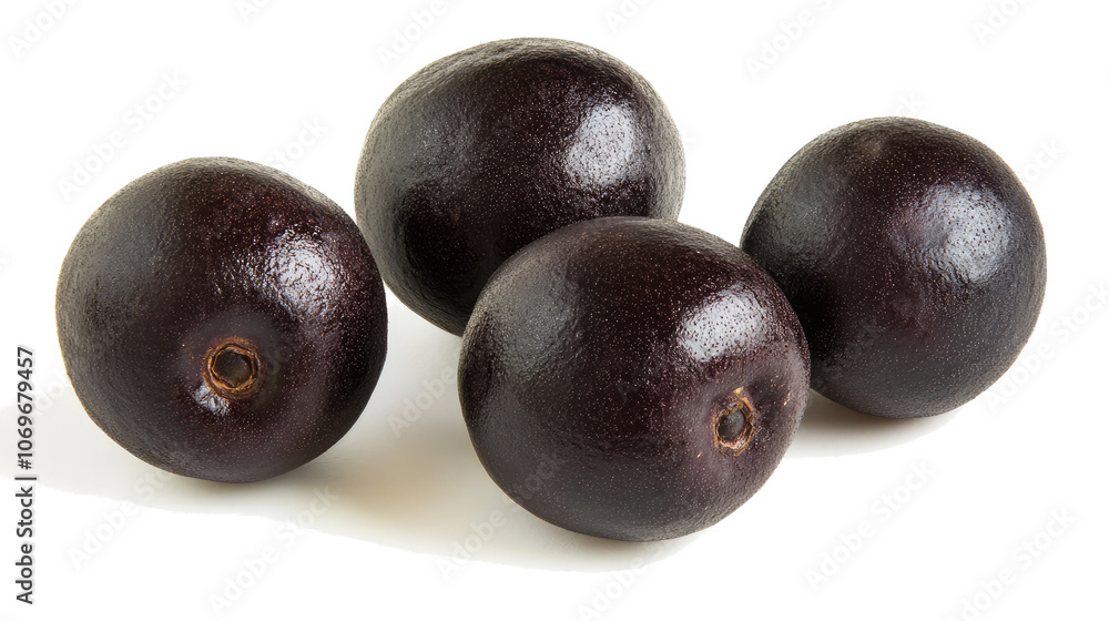 Poster fresh acai berries arranged isolated on a transparent background generative ai