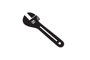 Adjustable wrench icon logo design template