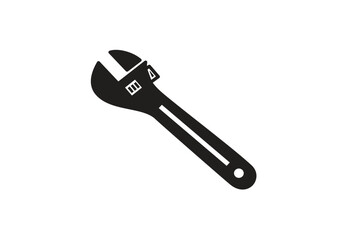 Adjustable wrench icon logo design template