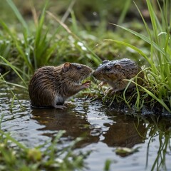 Edge of Discovery: A Water Vole and Frog Encounter