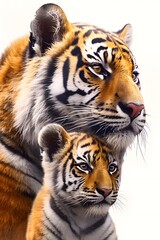 Fototapeta premium The tiger and its child