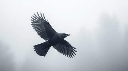 Fototapeta premium Raven in Flight