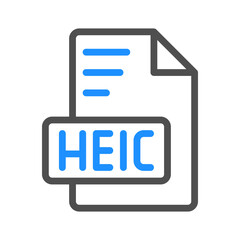 Heic colored outline document file icon, can be for website, ui and mobile app.
