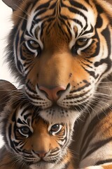 Naklejka premium The tiger and its child