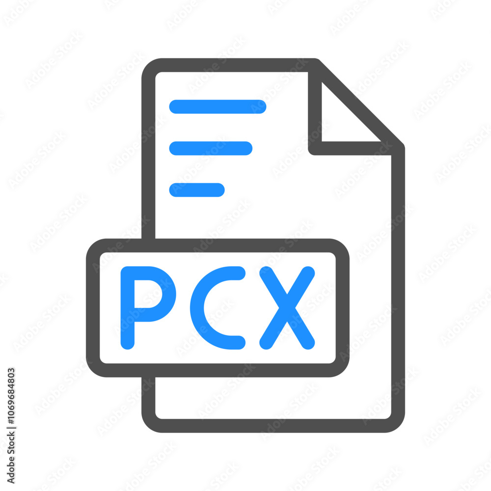 Poster pcx document outline icon with a colored display, can be used for websites, ui and mobile apps.