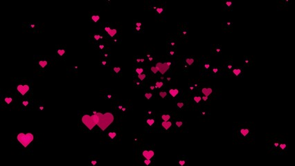 red heart on black background