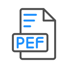 Pef colored outline icon for digital documents, suitable for websites, UI and mobile apps.