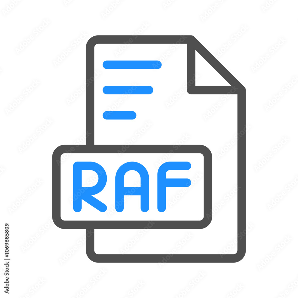 Aufkleber raf colorful document file outline icon, suitable for websites, ui and mobile apps.