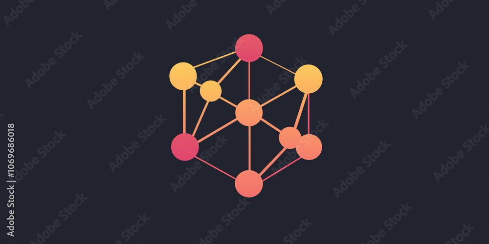 Poster Network connecting points with lines showing links and connections