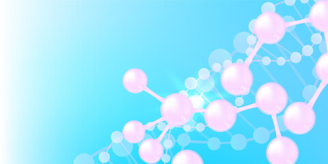 Hyaluronic acid and Niacinamide hair and skin solutions ad, pink collagen serum drop with cosmetic advertising background ready to use, illustration vector.