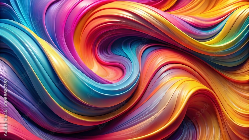 Poster abstract fluid colorful background in minimalist photography style with vibrant swirls and smooth gr