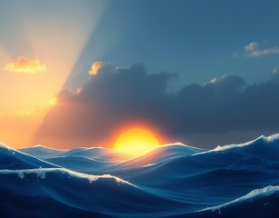 sunset over oceans