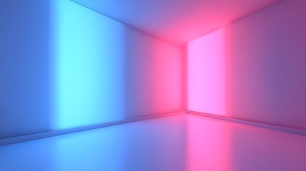 Empty Room with Neon Lights