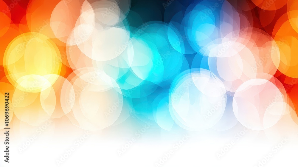 Poster abstract colorful bokeh background with blurred circles and lights
