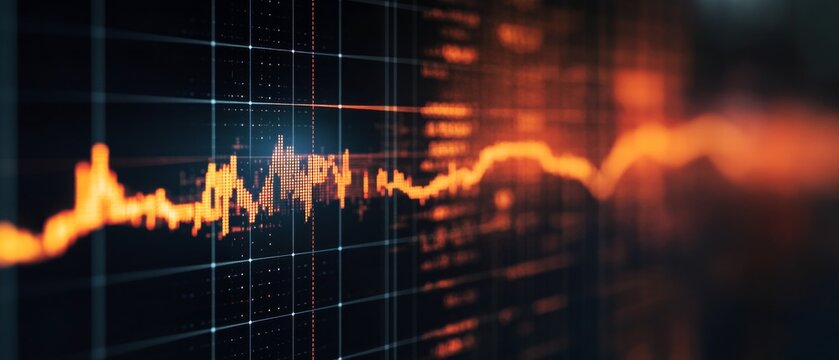 Close-up stock market chart shape line graph Building resilience 