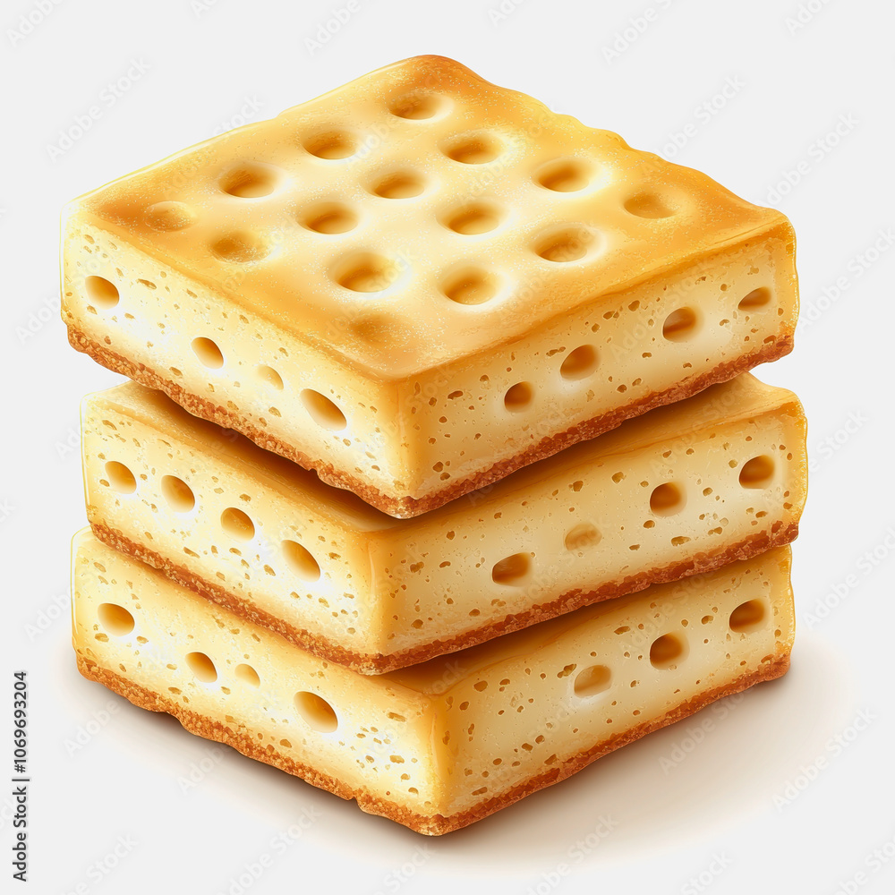 Poster enjoy a stack of delectable shortbread cookies displayed on a pristine white background. perfect for