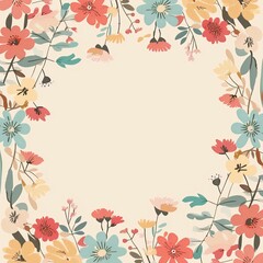 a bright flower frame background
