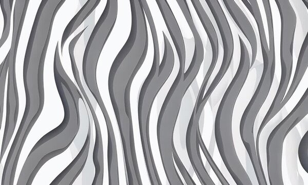A seamless pattern with pale grey zebra stripes, their lines flowing and intertwining in an organic fashion.