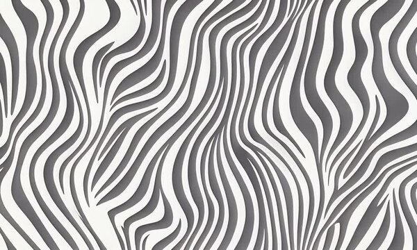 A seamless pattern with pale grey zebra stripes, their lines flowing and intertwining in an organic fashion.