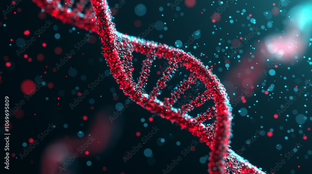 Poster holographic visualization of dna structure and technology