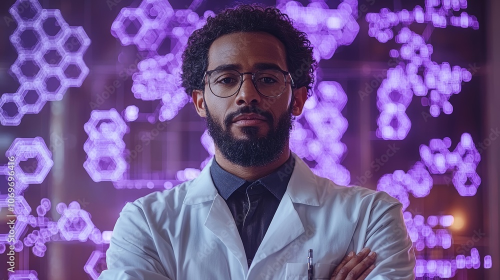 Poster professional in lab utilizing ai technology