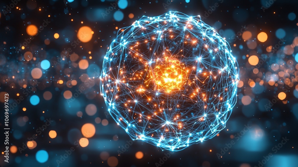Poster intricate ai network formation with dynamic colors