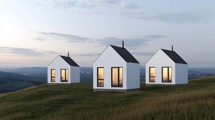 Obraz premium Modern Eco-Friendly Smart Home Design at Sunset