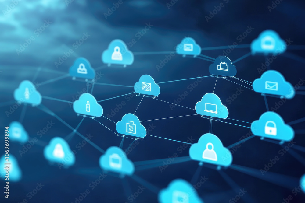 Poster cloud computing framework, interconnected networks, data exchange, digital collaboration, virtual in