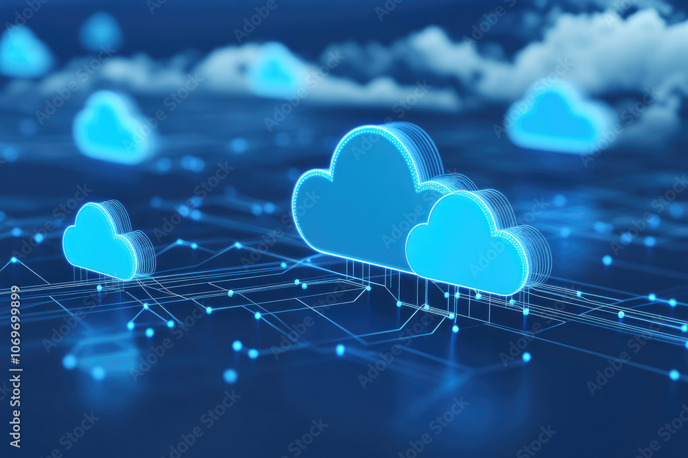 Poster cloud computing framework, interconnected networks, digital data exchange, virtual resources, seamle