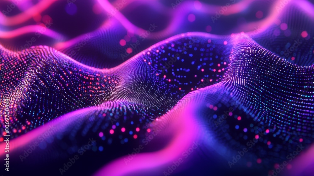 Poster intricate ai network visualization with vibrant colors
