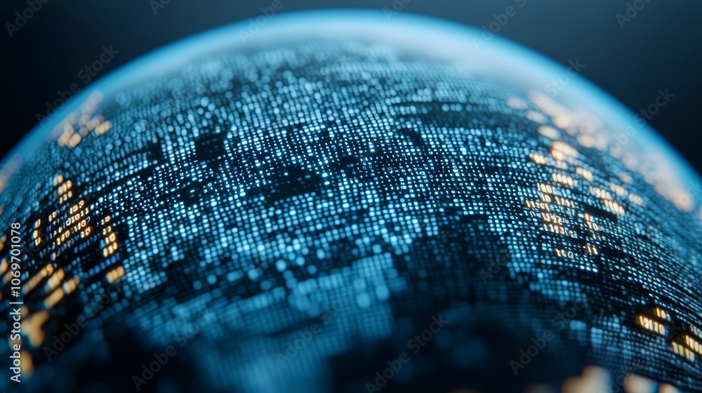 Aufkleber global data streams in optical technology visuals