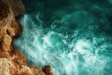 Fototapeta premium Surreal Coastal Abstract with Rock Formations and Waves