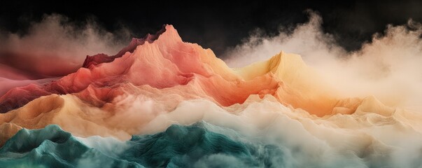 Surreal Landscape with Intricate Contours and Colors