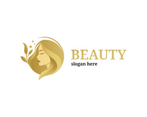 luxury beauty woman logo design template