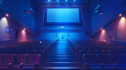 empty room in cinema 2d illustration