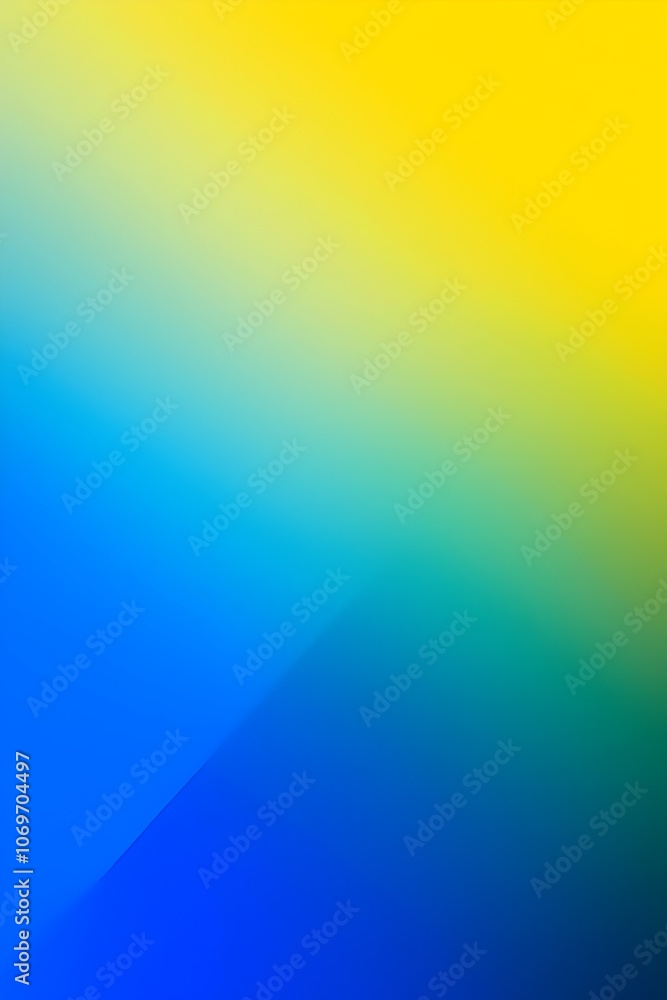 Poster an abstract gradient featuring vibrant hues of blue transitioning to bright yellow, creating a sooth