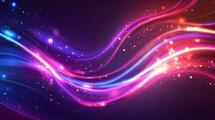 Abstract Digital Artwork with Orange and Blue Waves