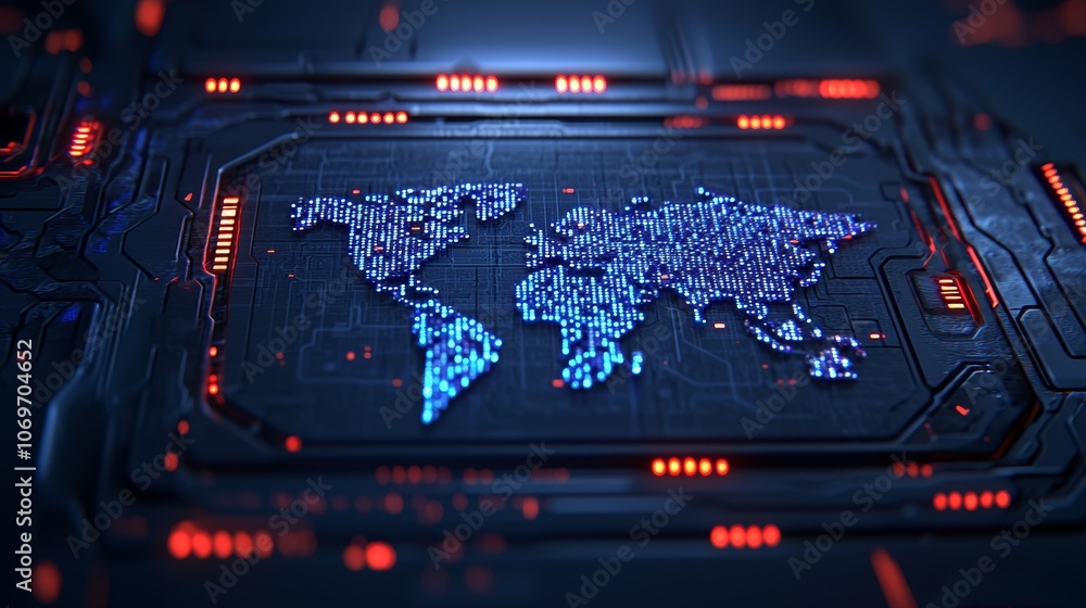 Aufkleber global tech innovations and merging ecosystems visual
