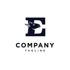 Letter E Llama logo icon vector