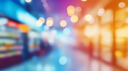 Supermarket Aisle with Blurred Products