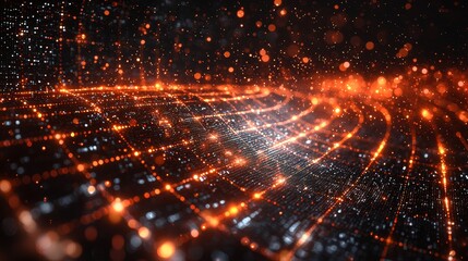 Obraz premium Glowing Data Streams Wrapped in Light Patterns