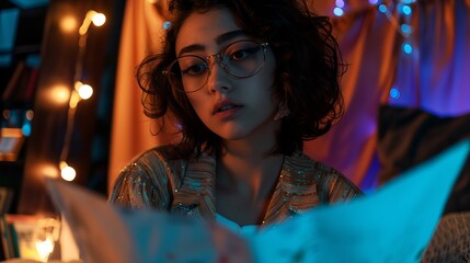 Thoughtful Lady Reviewing Career Development Materials