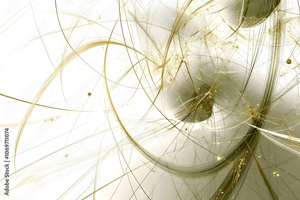 Aufkleber an abstract digital composition featuring a blend of flowing lines and sparkling particles in shades