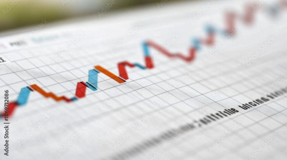 Poster the image displays a line graph with a rising trend, featuring red and blue lines on a grid backgrou