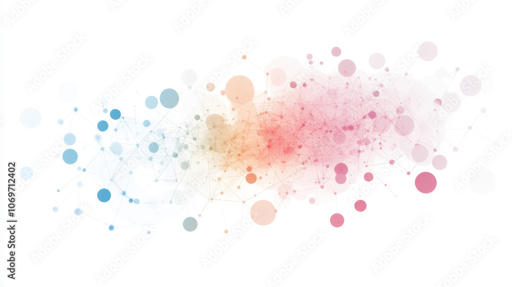 Poster a colorful abstract background with soft, blurred circles and splashes of color, creating a dreamy a
