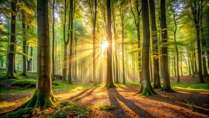 Obraz premium Captivating Candid Photography of Glowing White Light Illuminating Natural Landscapes at Sunset, Creating Ethereal Atmospheres in Nature’s Embrace, Evoking Serenity and Calmness