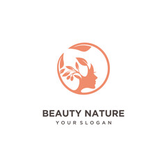 Beauty  icon vector logo design with nature creative concept Premium Vector